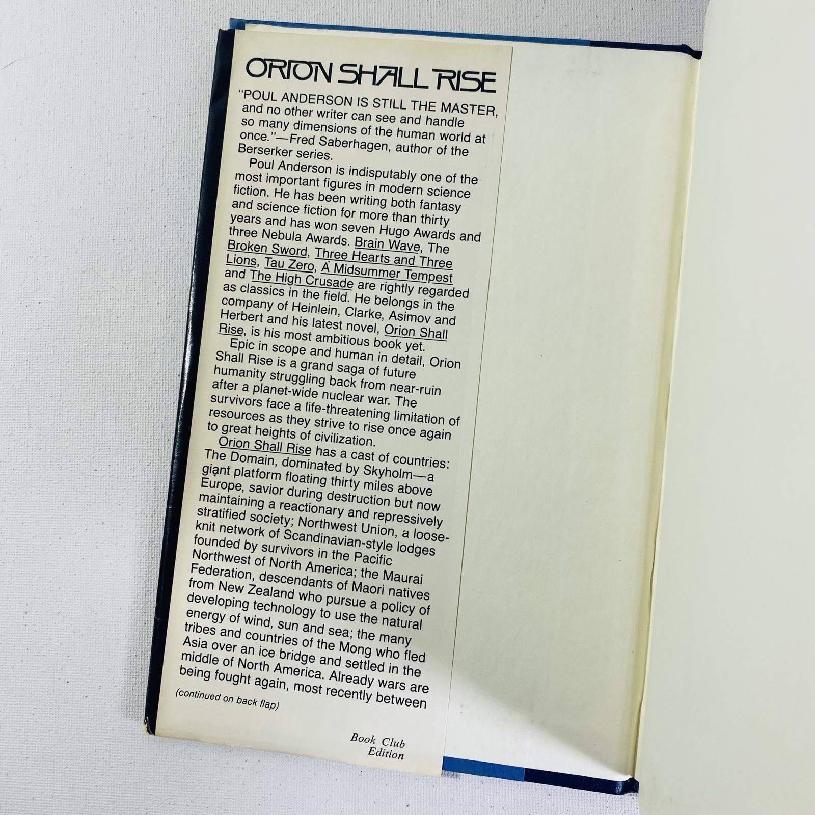 Orion Shall Rise by Paul Anderson (1983, Hardcover)