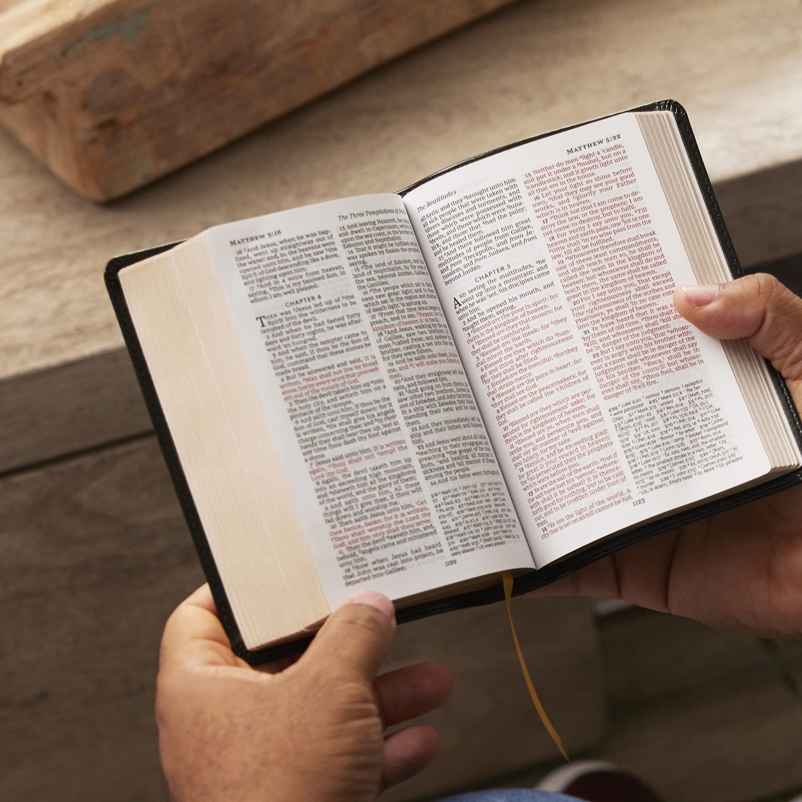KJV Compact Bible w/ 43,000 Cross References, Brown Leathersoft, Red Letter,