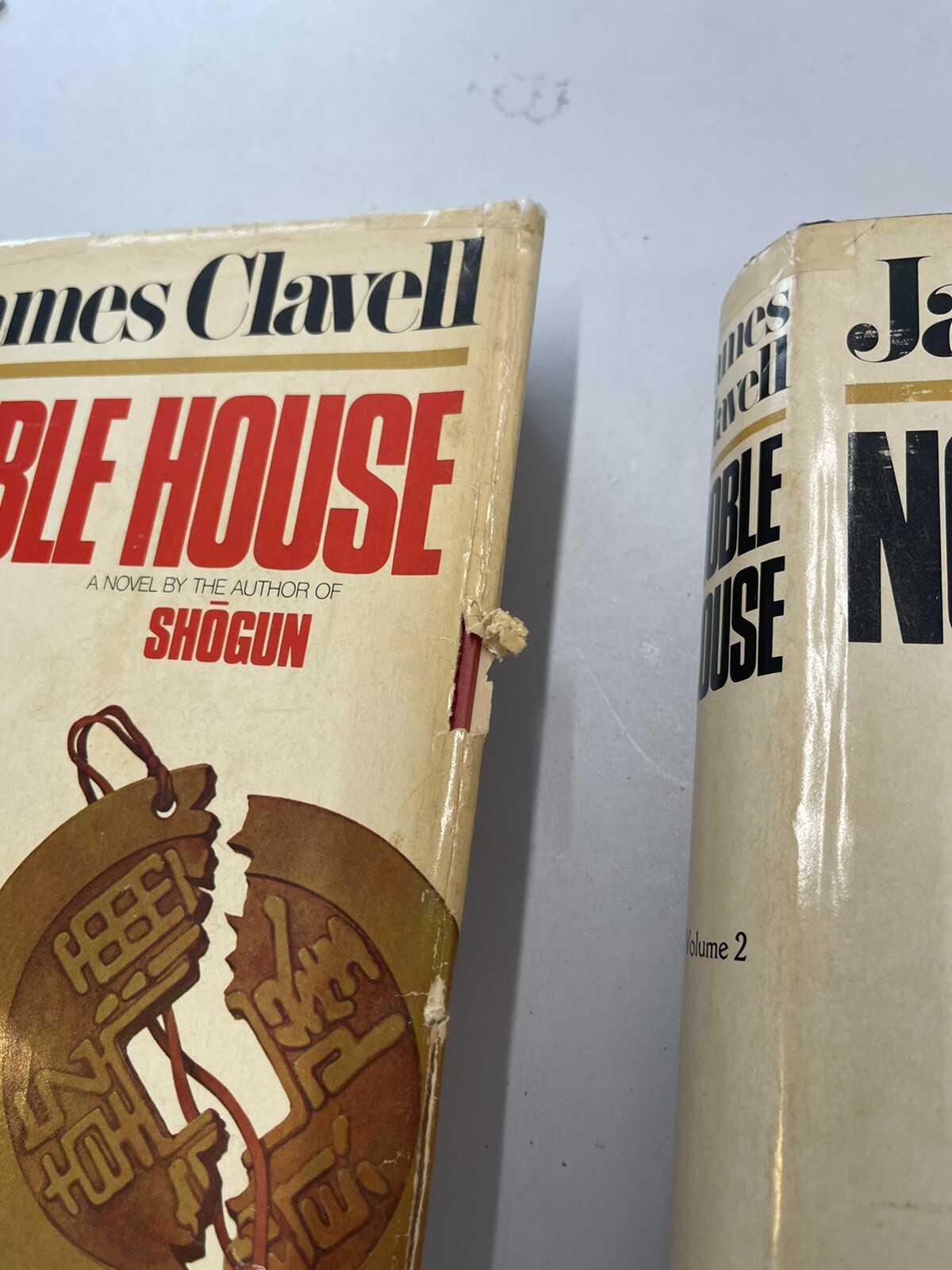 Noble House James Clavell Volumes 1 & 2 1981 hardcover HCDJ Book Club Edition
