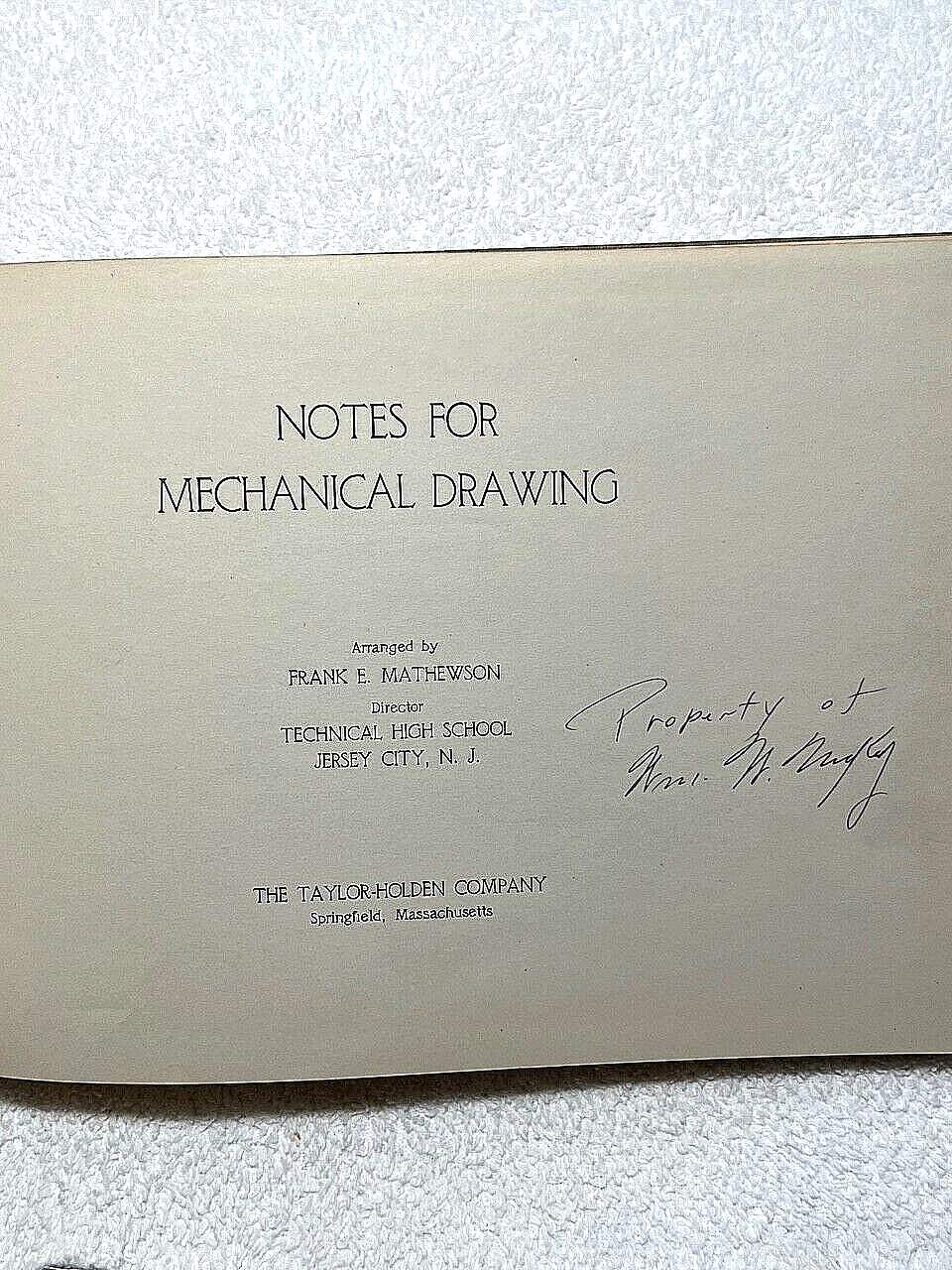 1904 NOTES FOR MECHANICAL DRAWING Mathewson Drafting Industrial Engineering BOOK