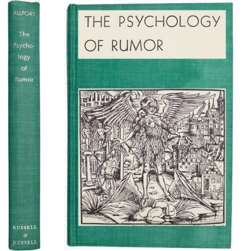 WAR PSYCHOLOGY RUMOR SOCIOLOGY INFORMATION CONTROL ALLPORT & POSTMAN RIOTS PRESS