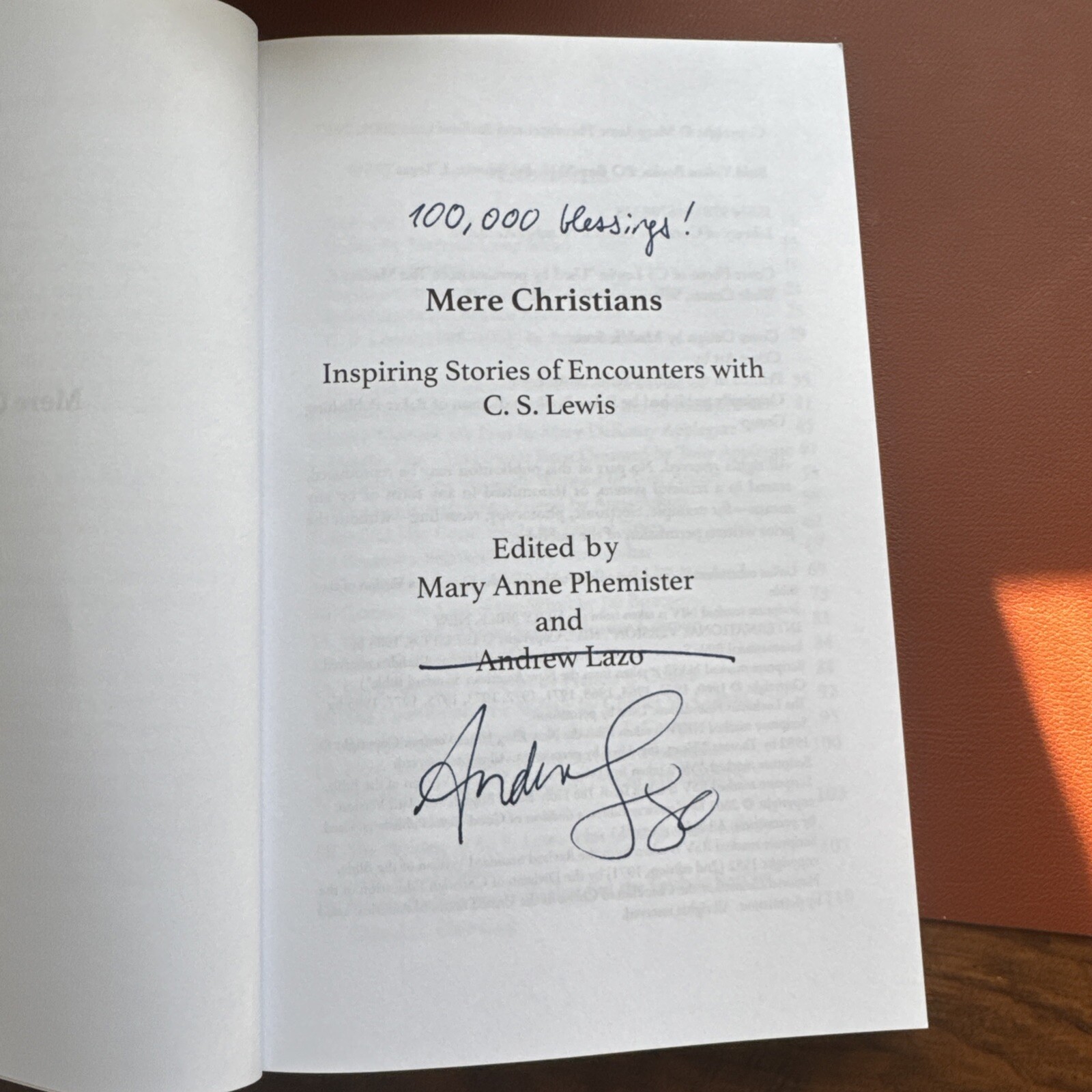 *SIGNED* Mere Christians FIRST PRINTING Brand New C.S. Lewis Alcorn Rice Yancey