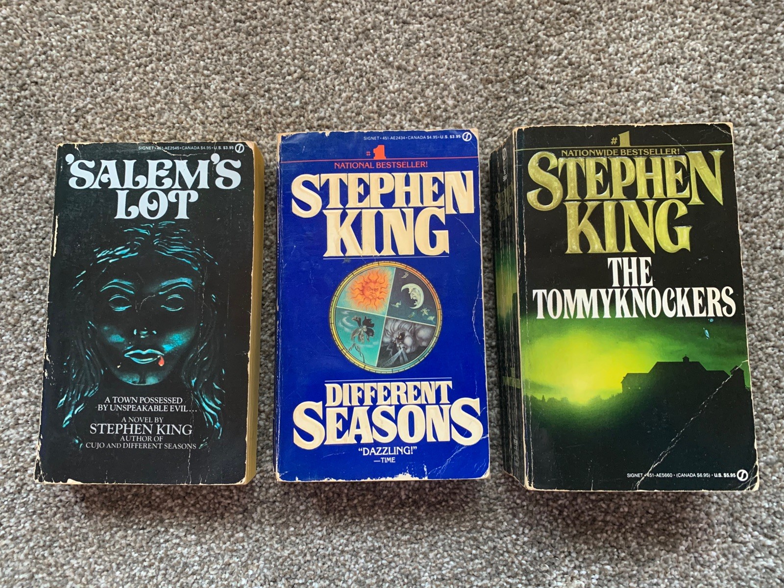 Lot of 3 Vintage Stephen King PB Salems Lot Tommyknockers Different Seasons