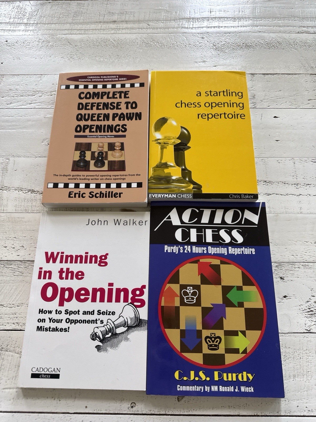 Chess Opening Books Lot 4 SC Schiller Baker Walker Purdy Repertoire