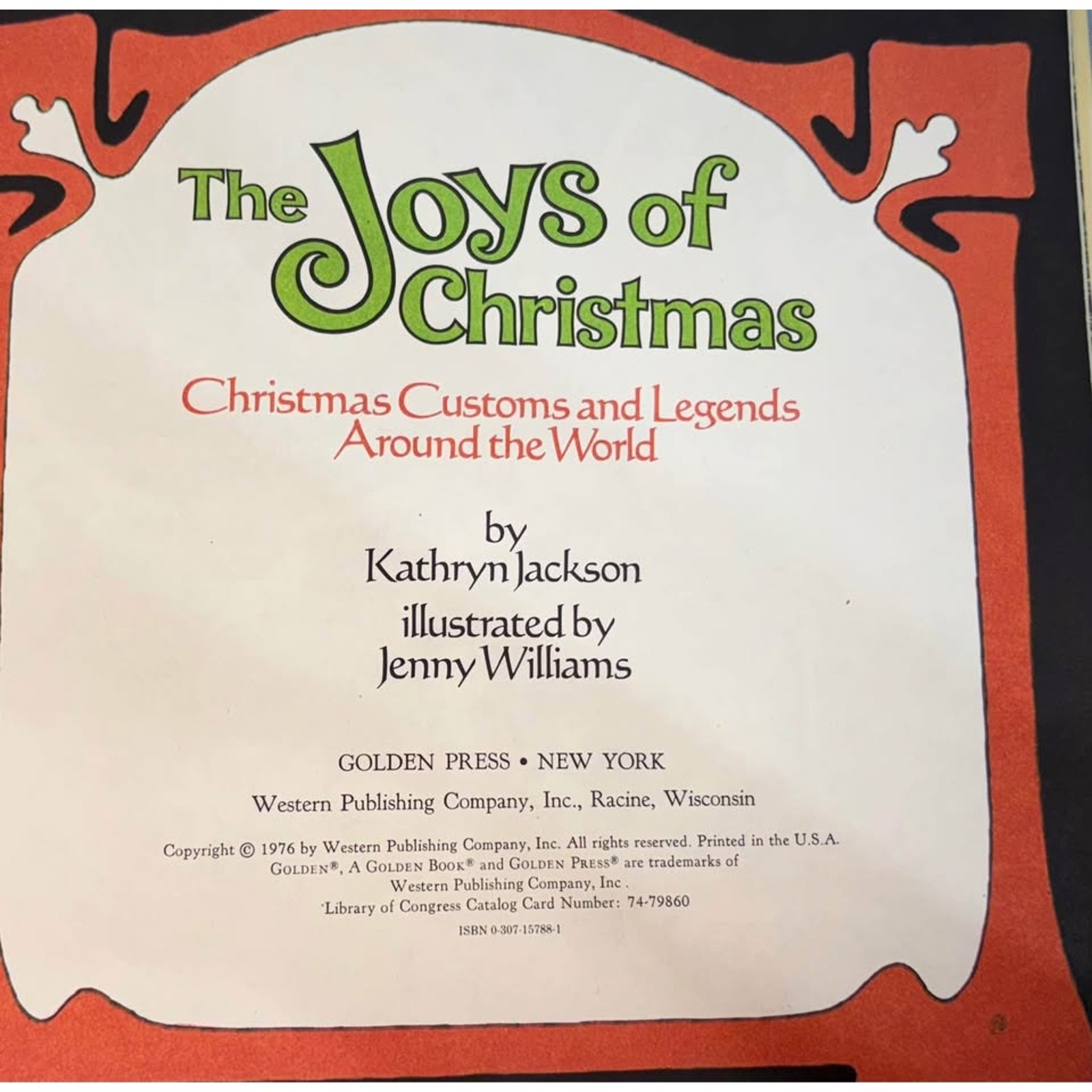 The Joys of Christmas by Kathryn Jackson & Jenny Williams 1976 Golden Book