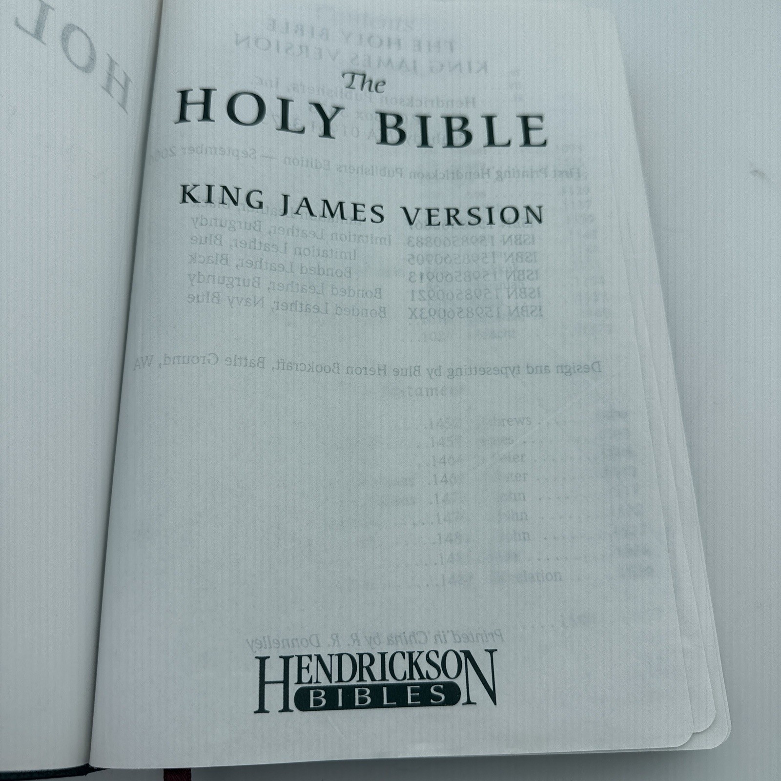 KJV Holy Bible Reference Edition Bonded Leather Burgundy Hendrickson 2000