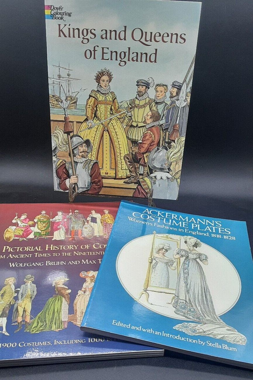 Ackermans’ Costume Plate & Dover Coloring Book History Dress Fashion King Queen