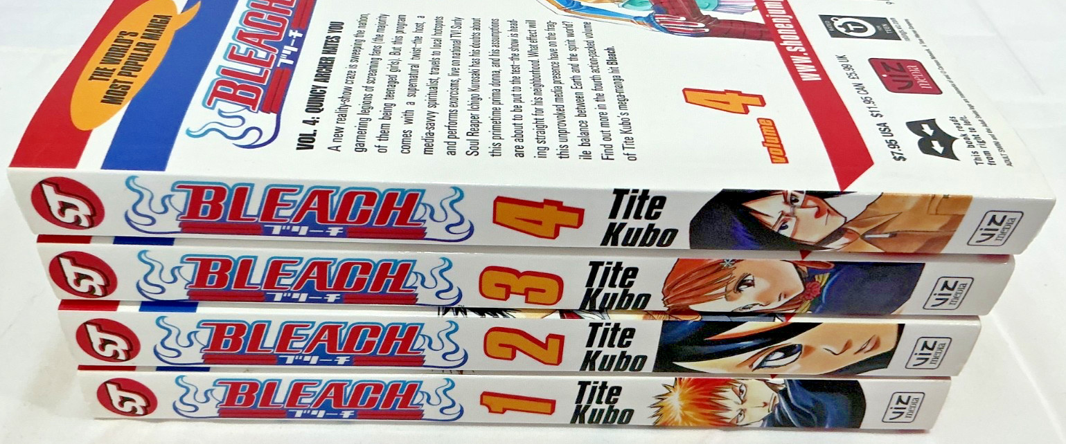 Bleach Vol. 1-4 Manga English Tite Kubo Jump 1 2 3 4 Book Lot