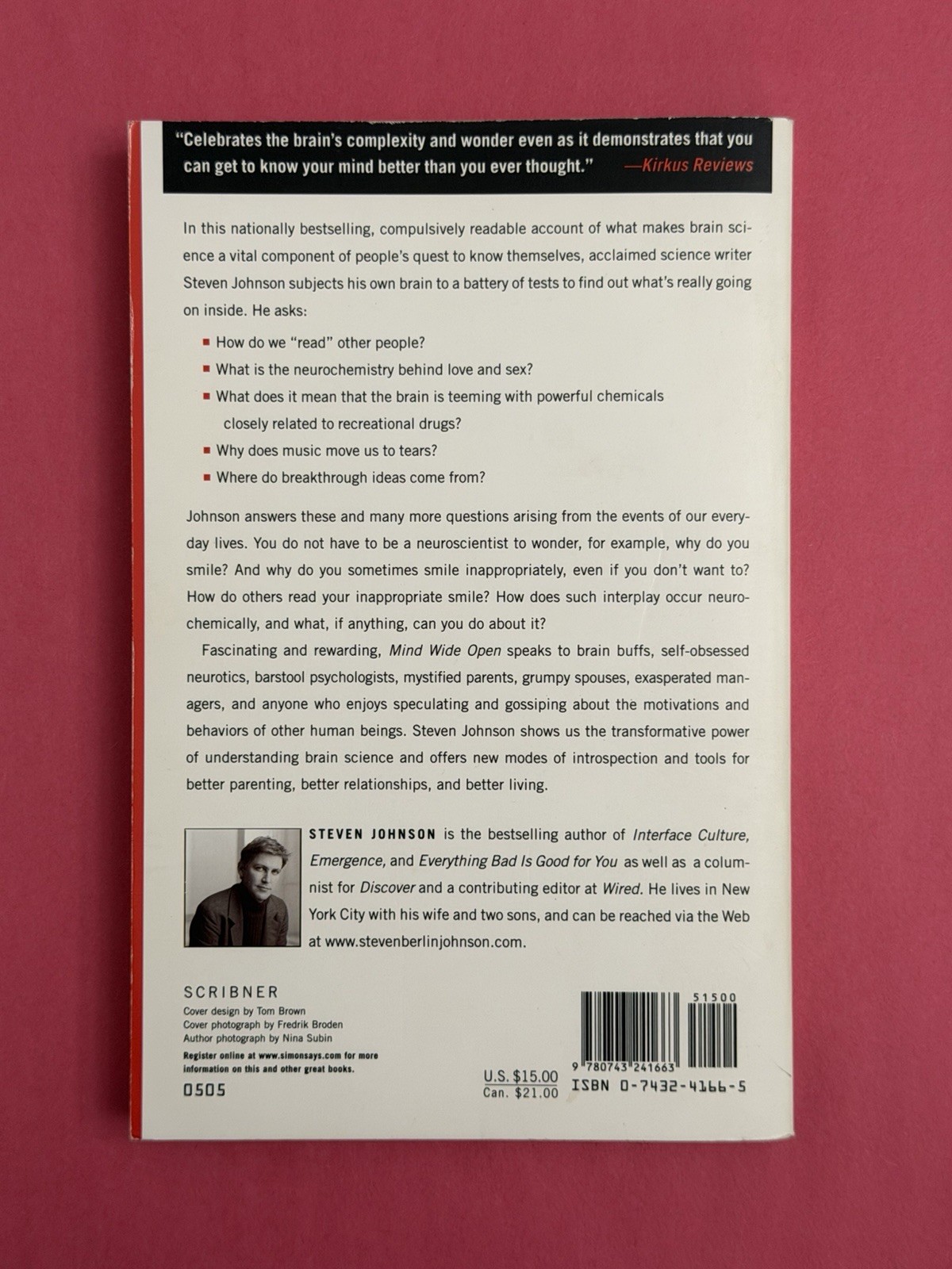 Mind Wide Open by Steven Johnson Scribner Paperback