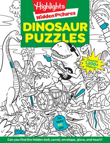 Dinosaur Puzzles: Roaring Fun Hidden Pictures Puzzles with T-Rex, Fossils and