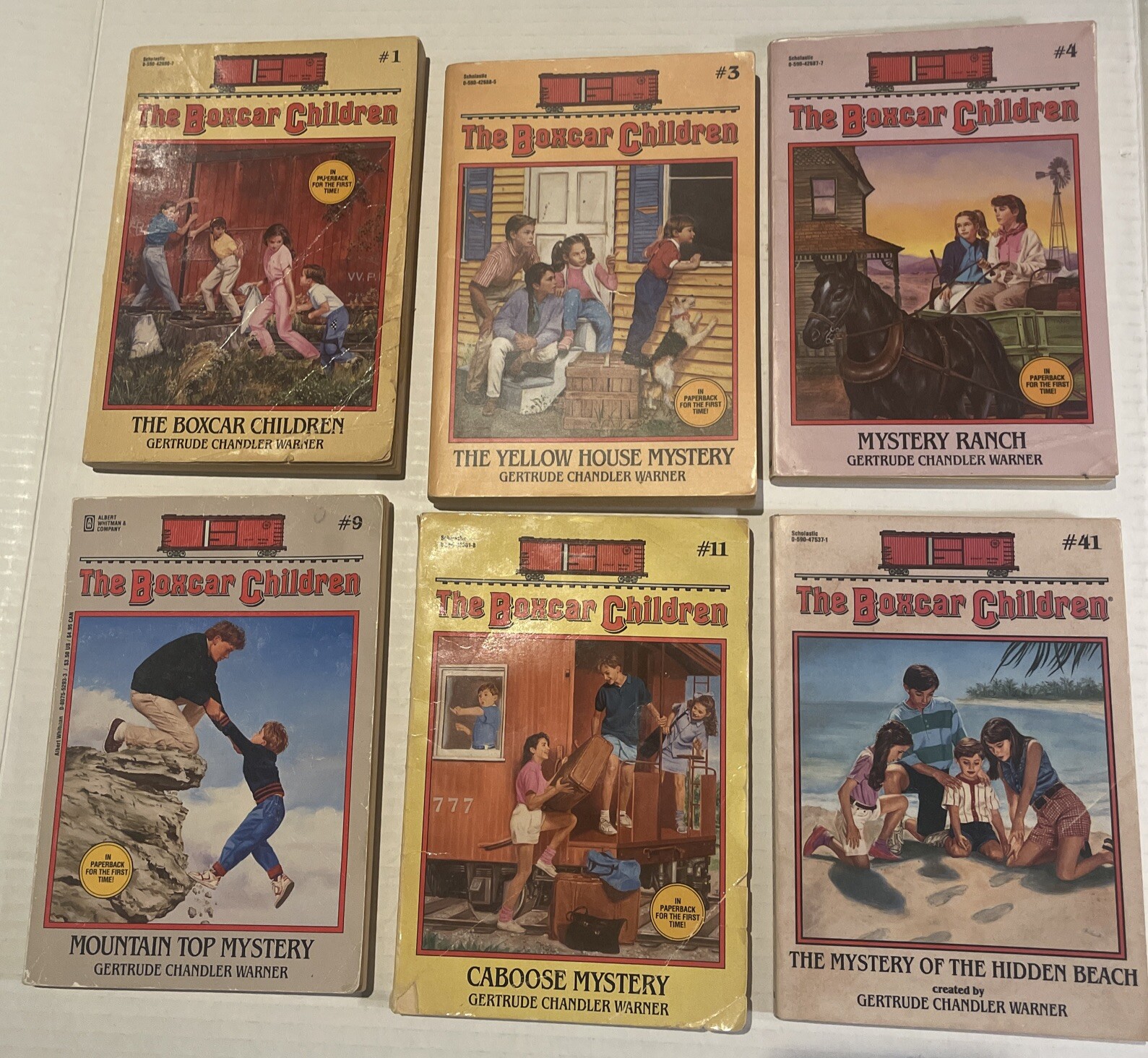 Lot Of 6 The Boxcar Children ‘80’s 90’s Vintage Paperbacks #1, 3,4,9,11,41