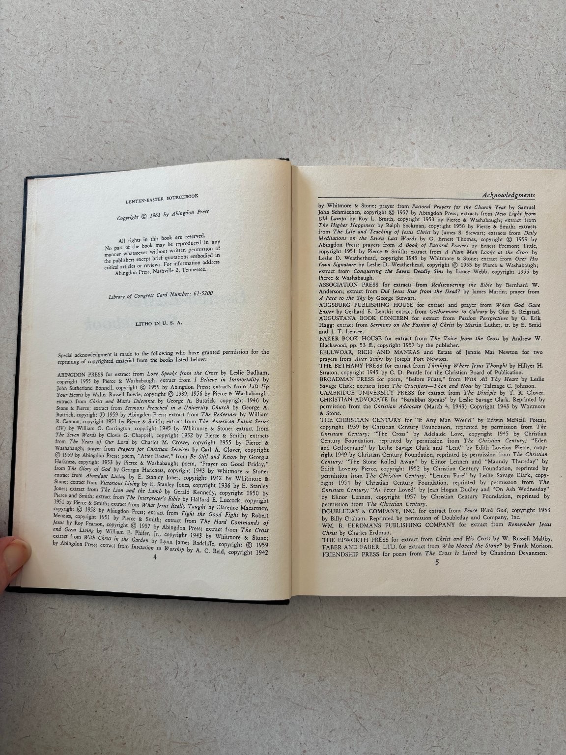 Lenten-Easter Sourcebook Charles L. Wallis 1961 Abingdon Press Christian