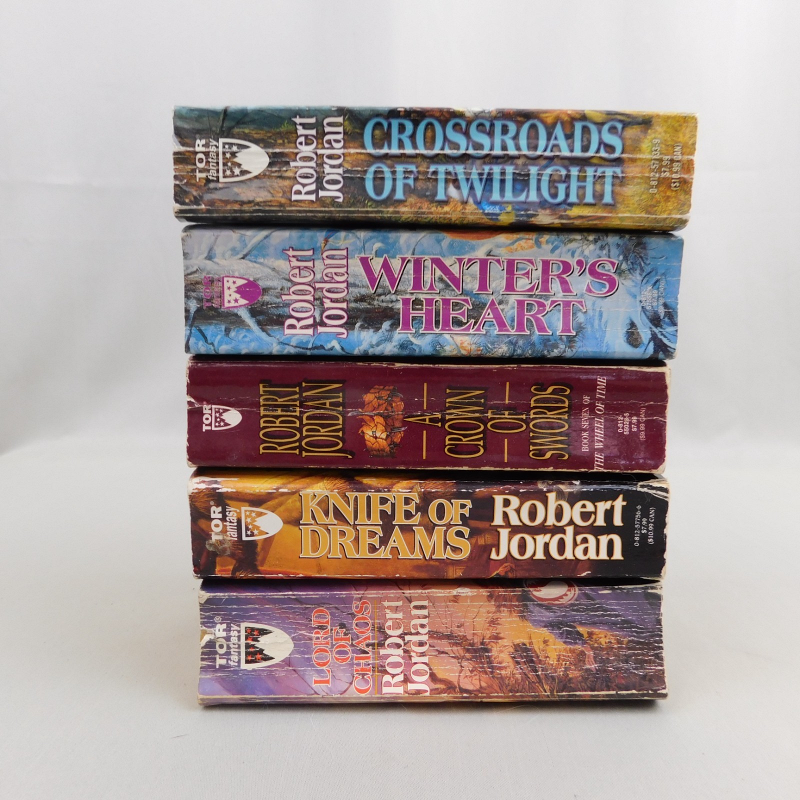 5pc Book Lot Robert Jordan Paperbacks Wheel of Time Series