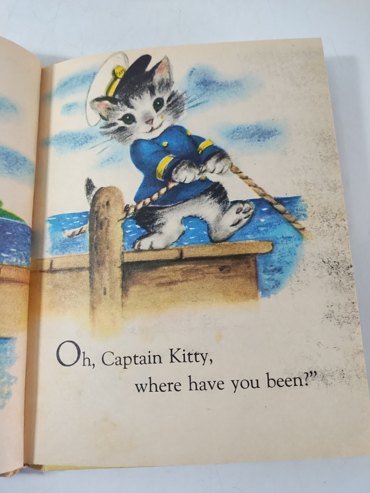 Vintage Captain Kitty Rand McNally Junior Elf Book #8049 1951 Illustrated Cats