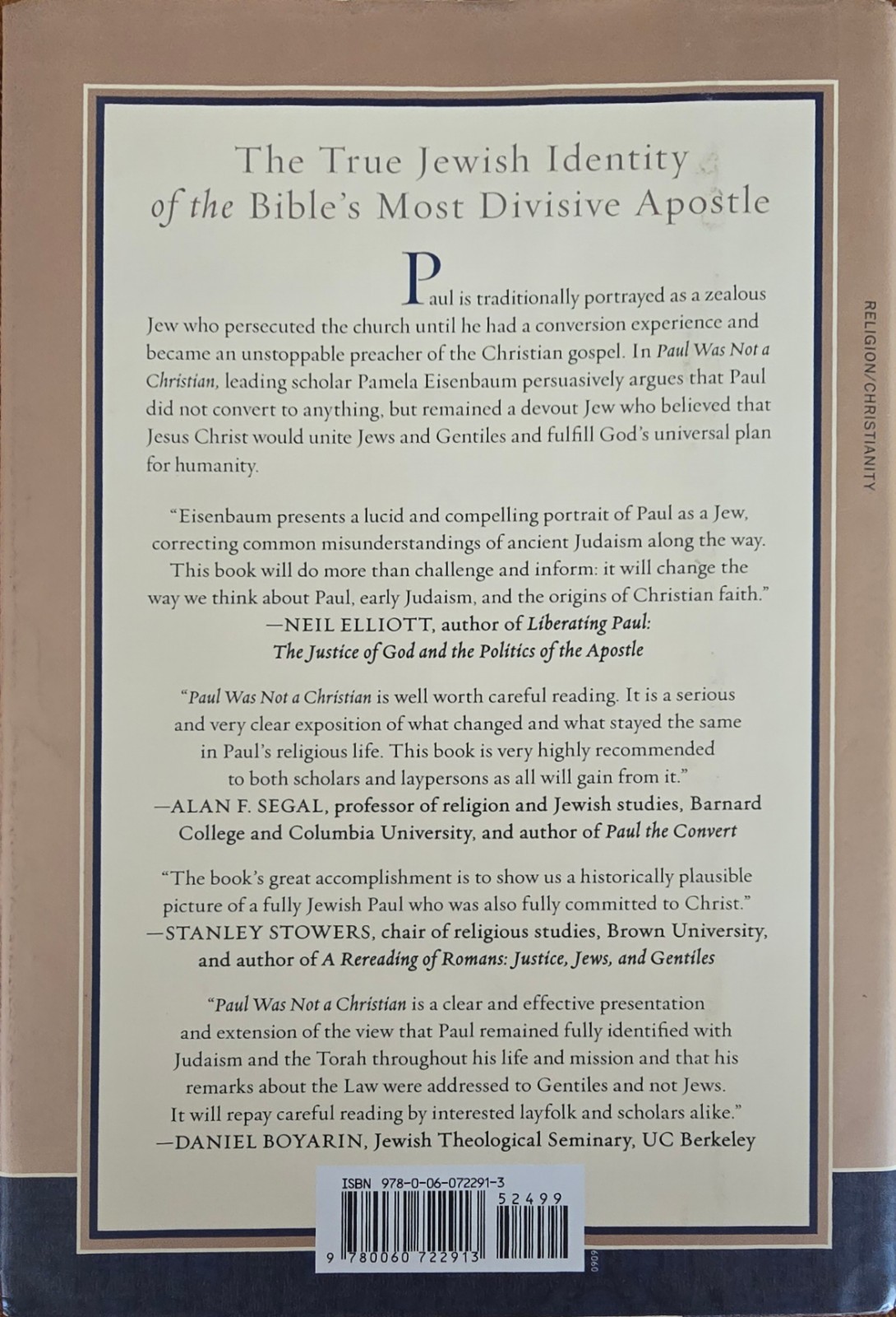 Signed First Edition Paul Was Not a Christian Pamela Eisenbaum Hardcover HC 2009