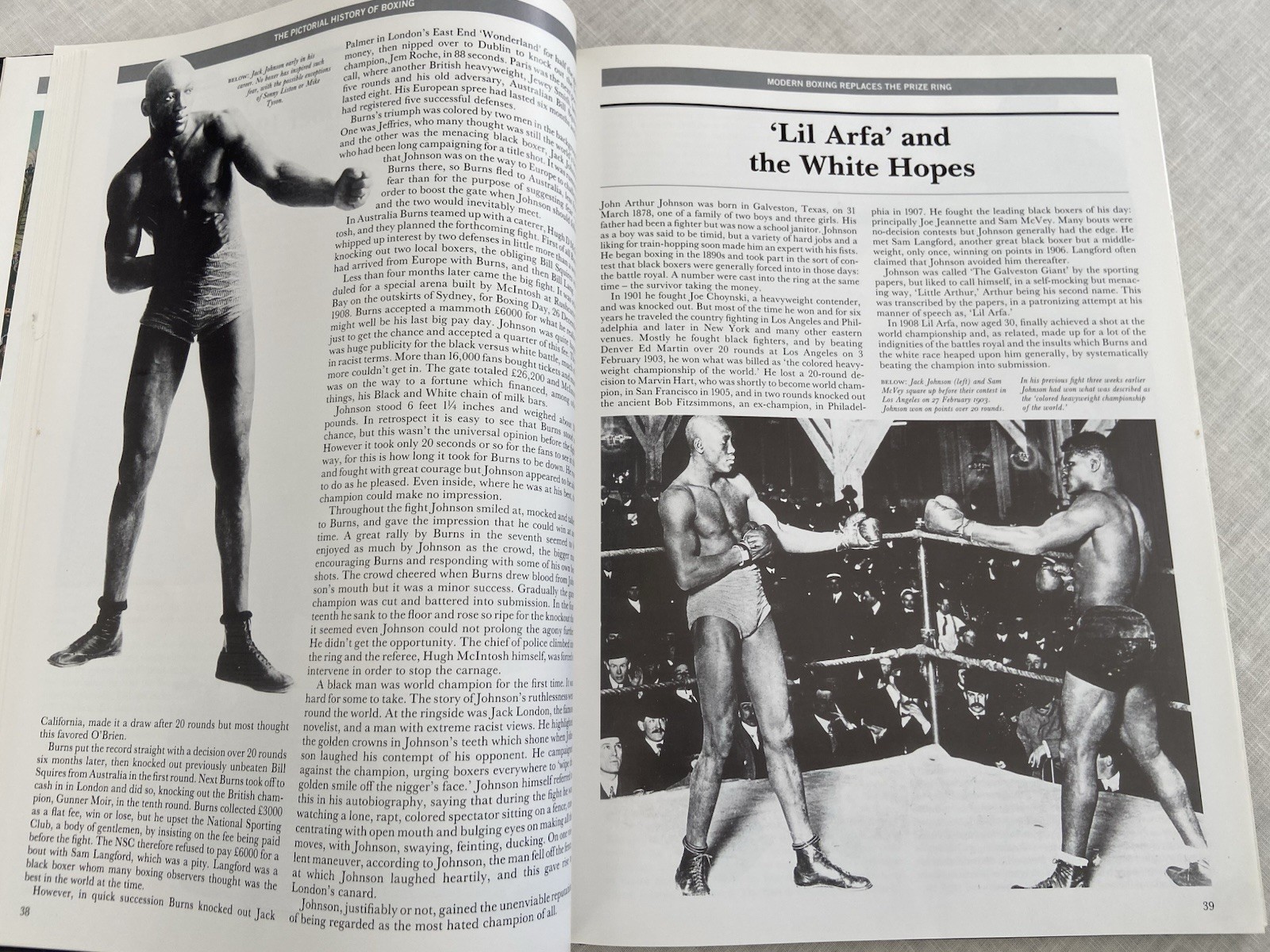 Vintage 1988, “Pictorial History of Boxing” Peter Arnold XL Vg 1st Print FREE SH