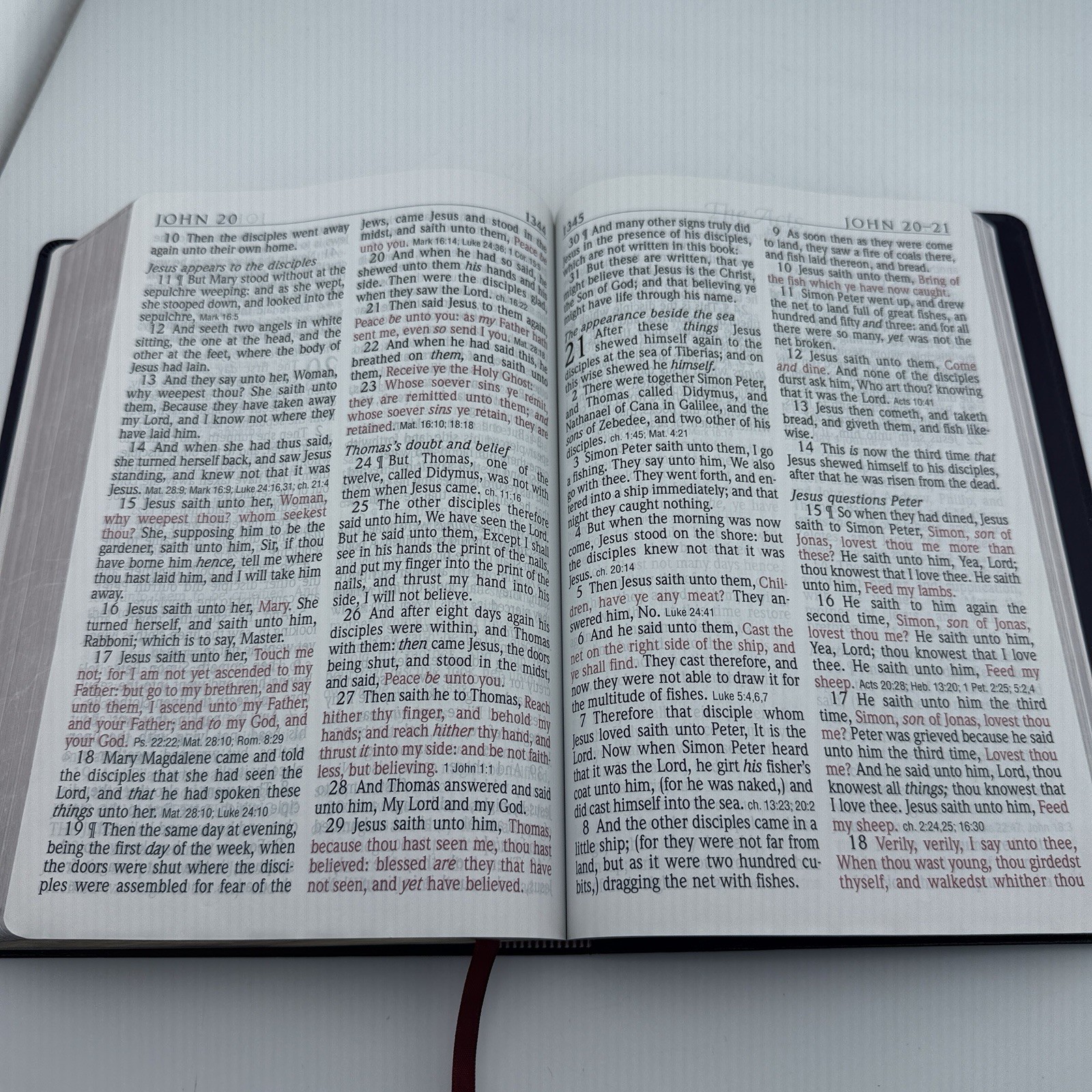 KJV Holy Bible Reference Edition Bonded Leather Burgundy Hendrickson 2000