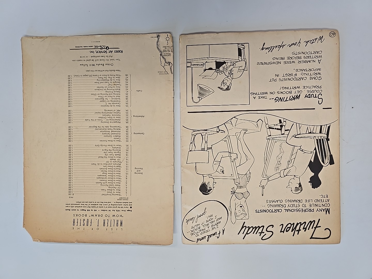 BUNDLE OF 2 Walter T. Foster Art Book #25 & #24 Cartoon Job & Modern Cartoon USA