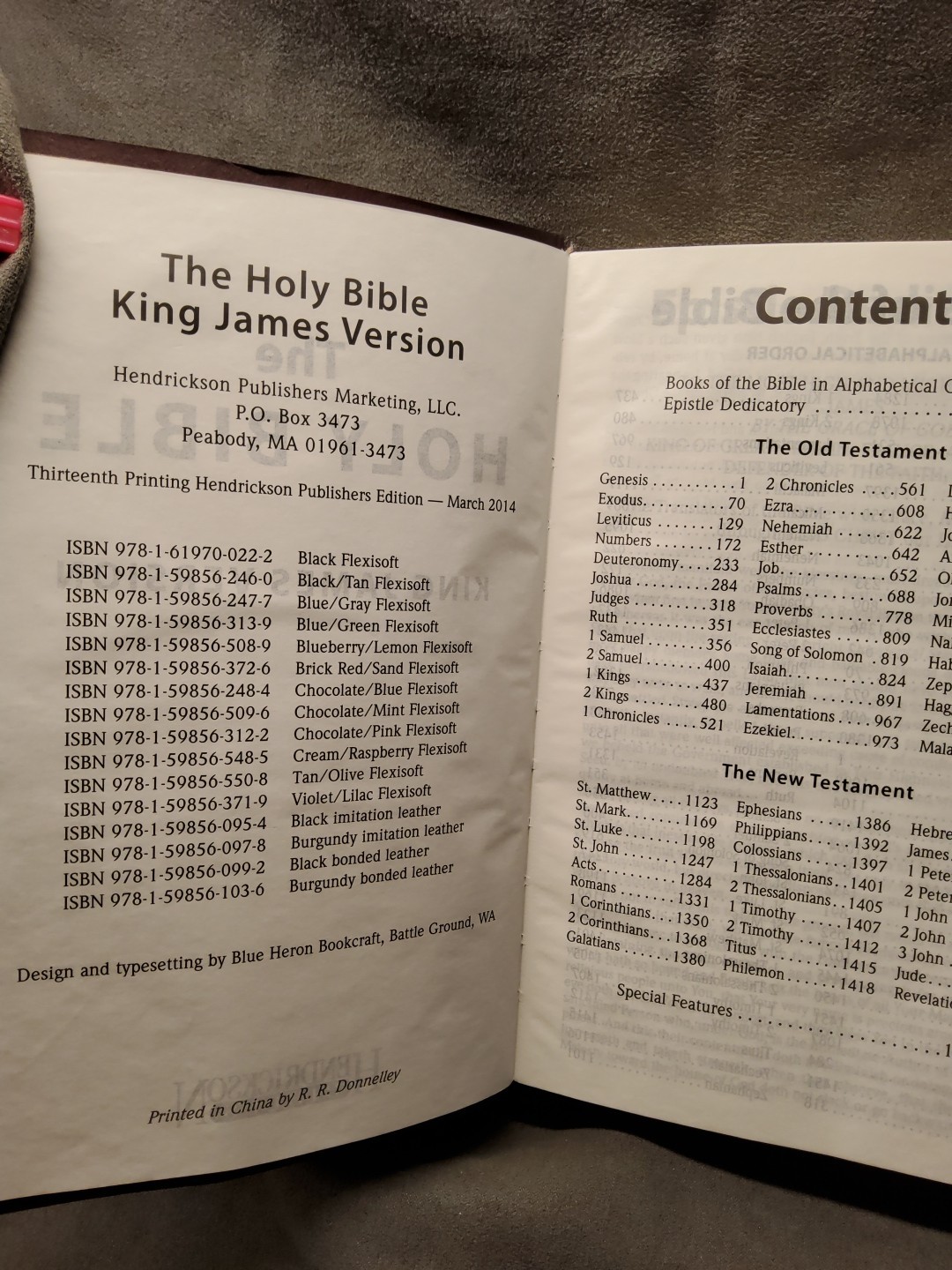 Holy Bible King James Version, Hendrickson Bibles- Reference Edition 2016