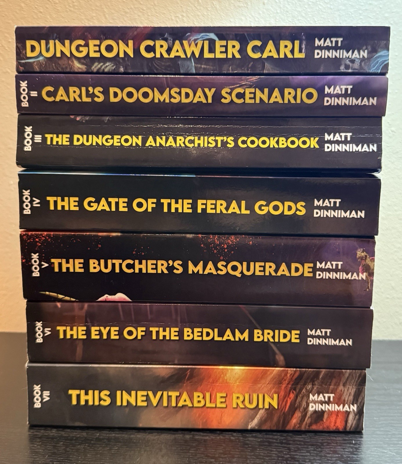 SIGNED Dungeon Crawler Carl Paperback Set 1-7 OOP Matt Dinniman