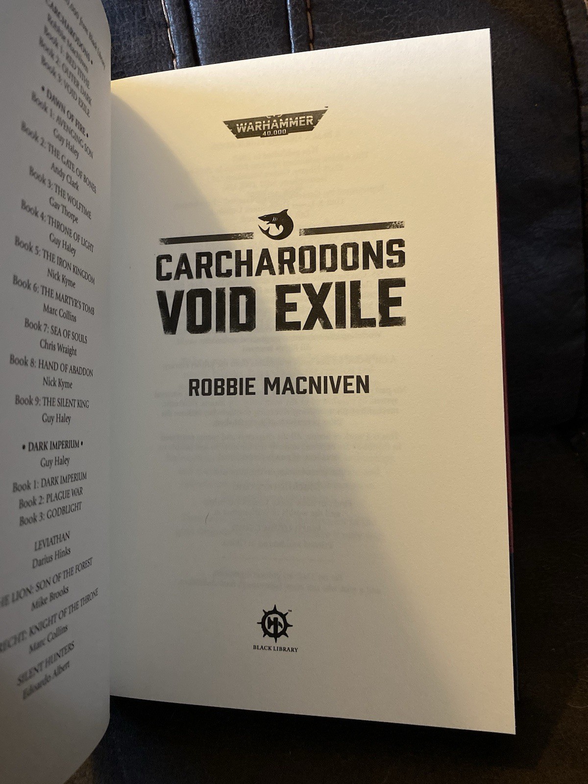 New: VOID EXILES Warhammer 40K Black Library Carcharodons HC Regular Edition