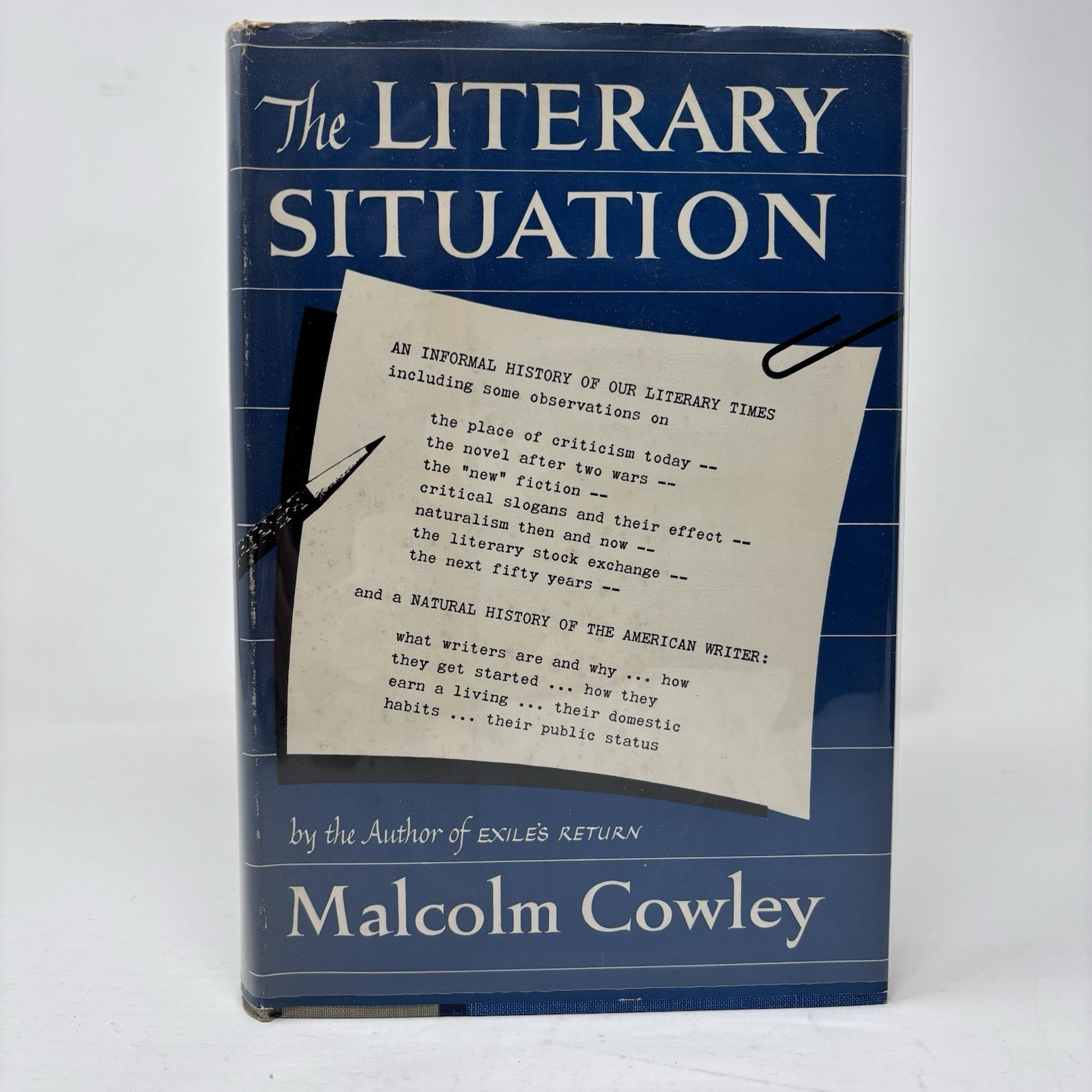 Literary Situation by Malcolm Cowley 1954 HC DJ Viking Press