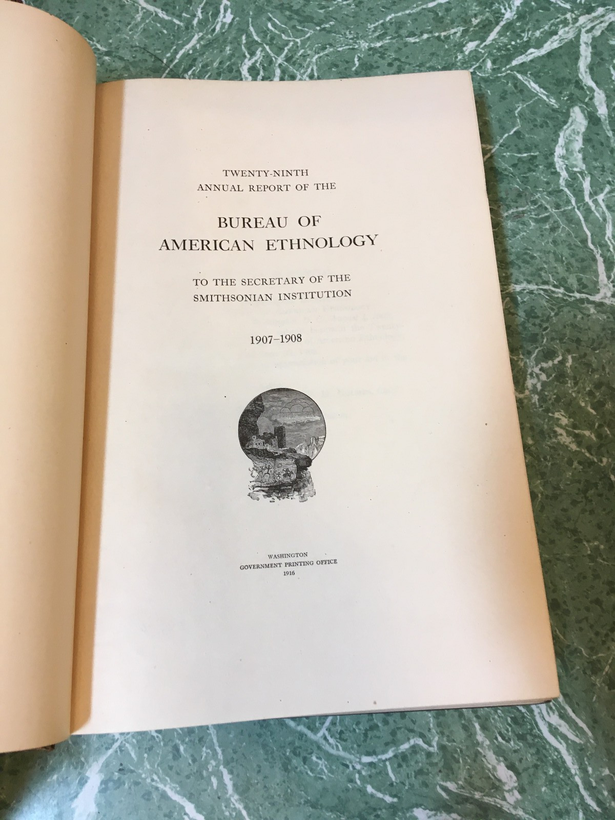 BUREAU OF AMERICAN ETHNOLOGY 29th Annual Report 1907/08 HB Smithsonian