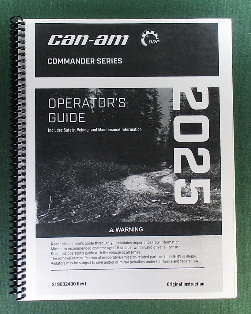 2025 Can-Am Commander XT 700 Owner’s Manual: 254 Pages & Protective Covers!