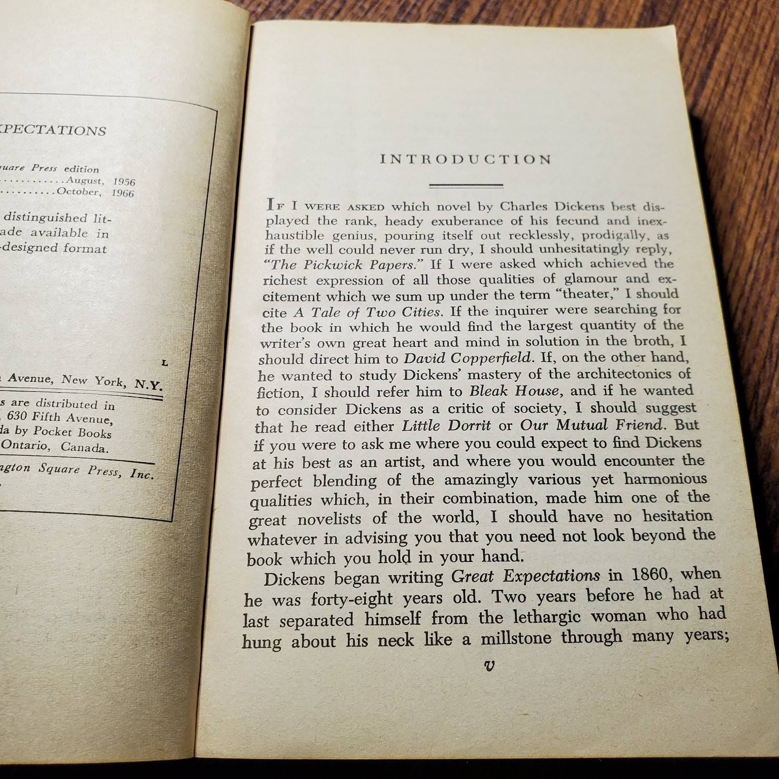 Great Expectations Charles Dickens 1956 Washington Square Press Fiction
