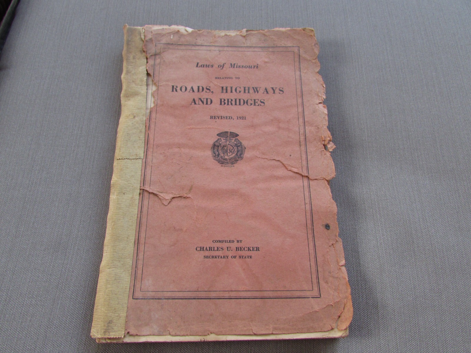 1921 “Laws of Missouri “Roads, Highway & Bridges” laws book 202 pages