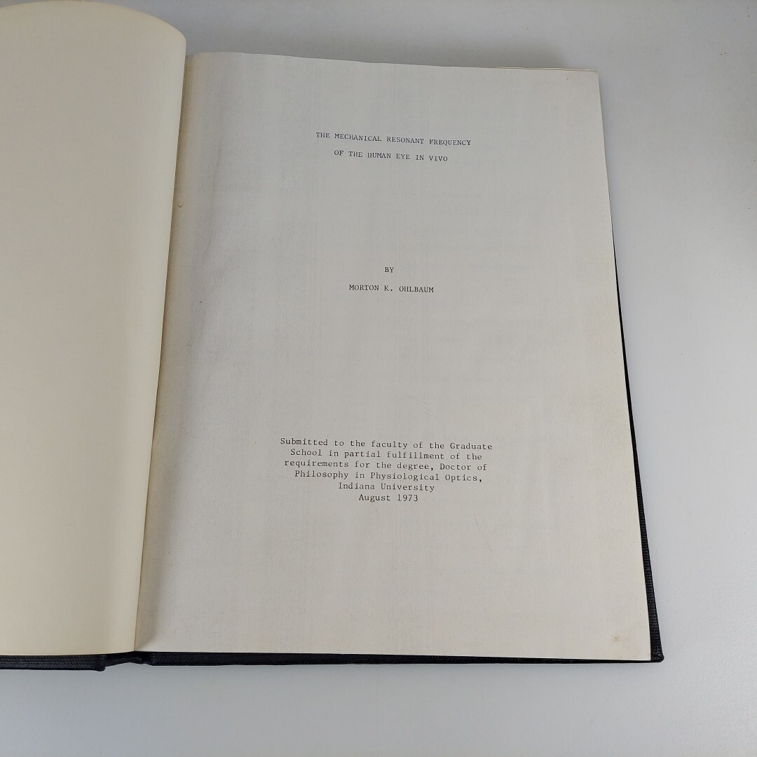 Bound PhD Thesis The Mechanical Resonant Frequency Of The Human Eye In Vivo HC