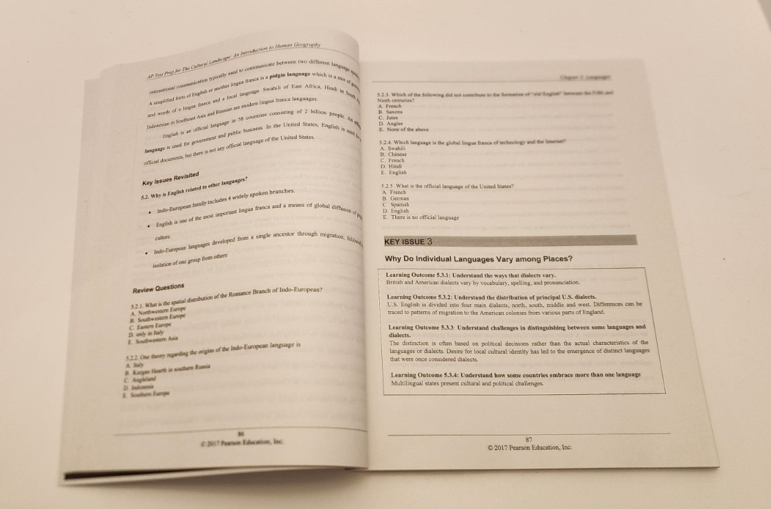 PEARSON EDUCATION TEST PREP SERIES: AP HUMAN GEOGRAPHY PB- LIKE NEW