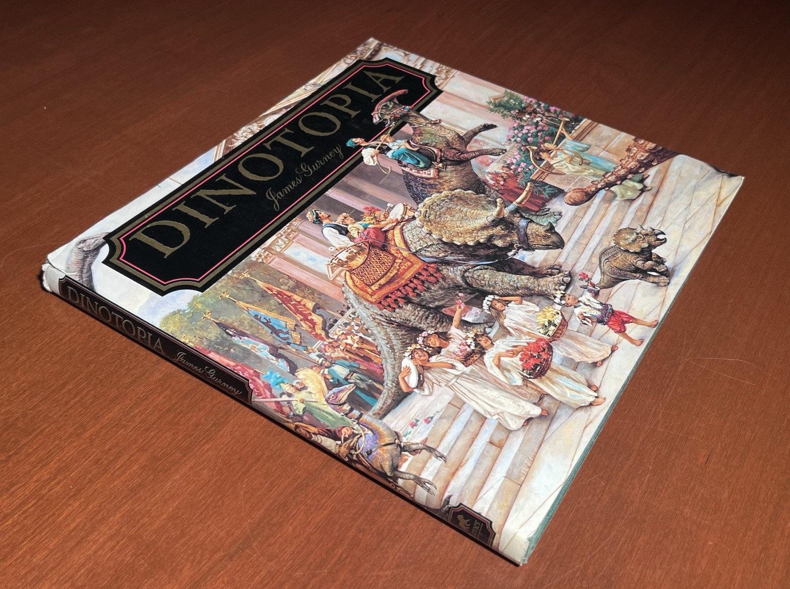 James Gurney Signed Dinotopia 1st Edition HC w/ Original T-Rex Sketch Drawing