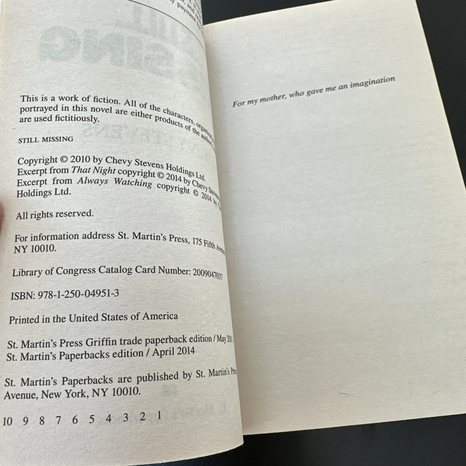 Still Missing : A Novel by Chevy Stevens (2014, Mass Market)