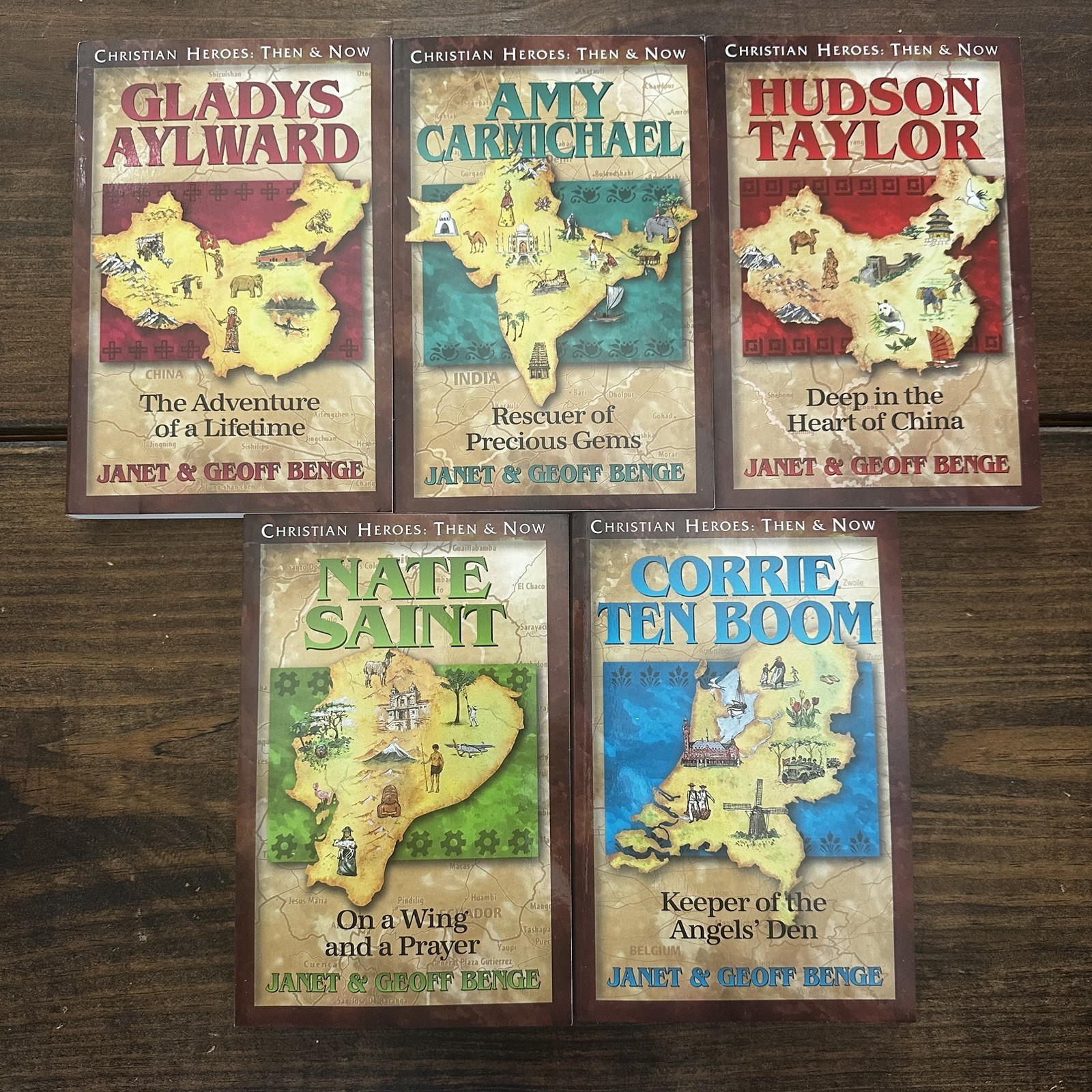 Christian Heroes: Then And Now Janet And Geoff Benge Lot Of 5 Paperback Books