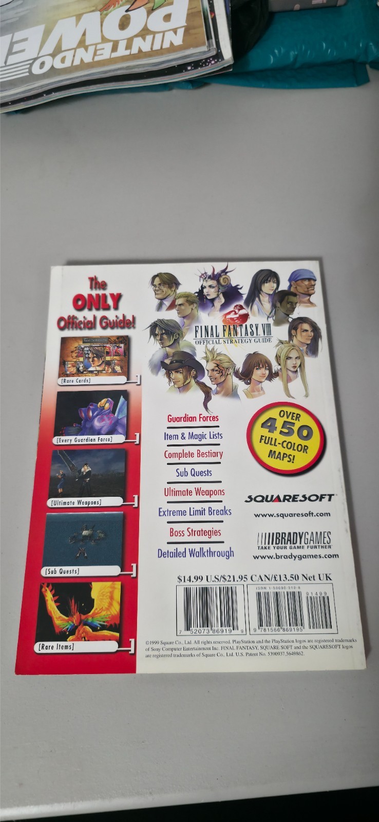 Final Fantasy VIII PS1 Strategy Guide + POSTER PlayStation 1 brady games