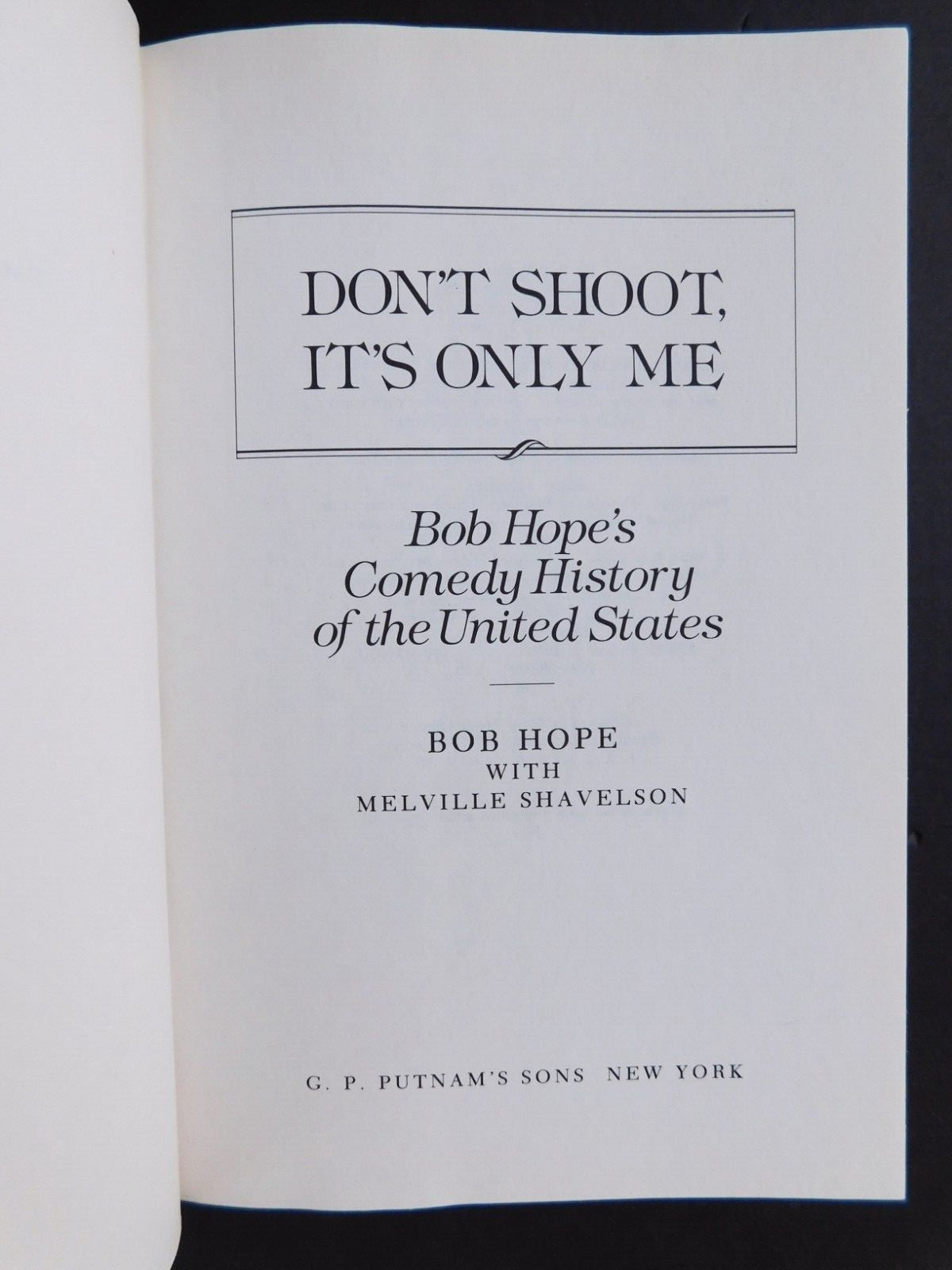 BOB HOPE Autobiography of star actor & comedian 1st ed 1990 315 pages Hardcover