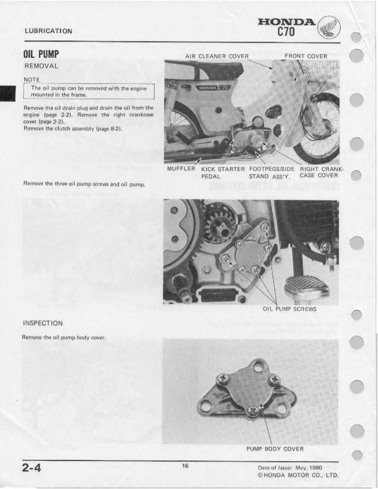HONDA C70 Shop Manual 1980 Through 1982 1981 – STEEL WIRE BOUND – TOUGH COVERS