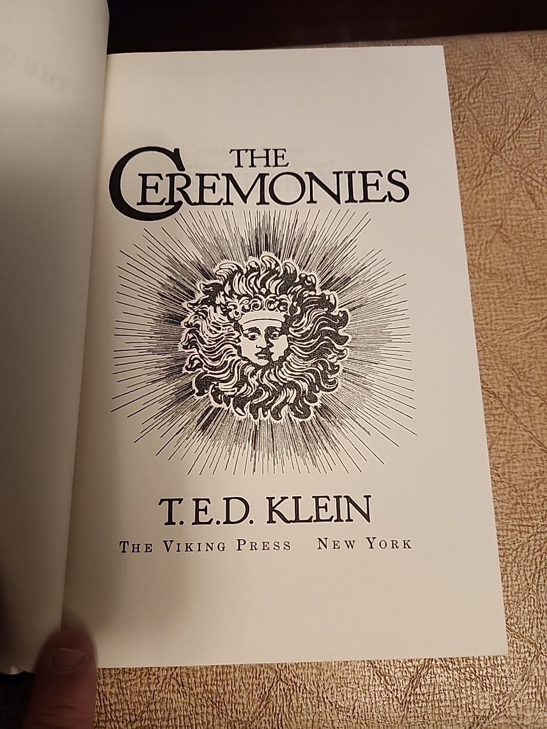 The Ceremonies by T. E. D. Klein Hardcover 1984