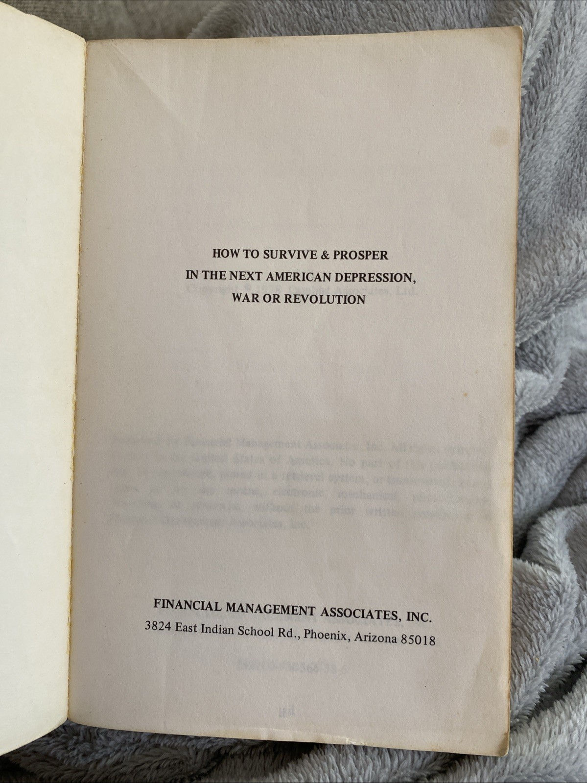 HOW TO SURVIVE & PROSPER IN THE NEXT AMERICAN DEPRESSION WAR OR REVOLUTION 1978