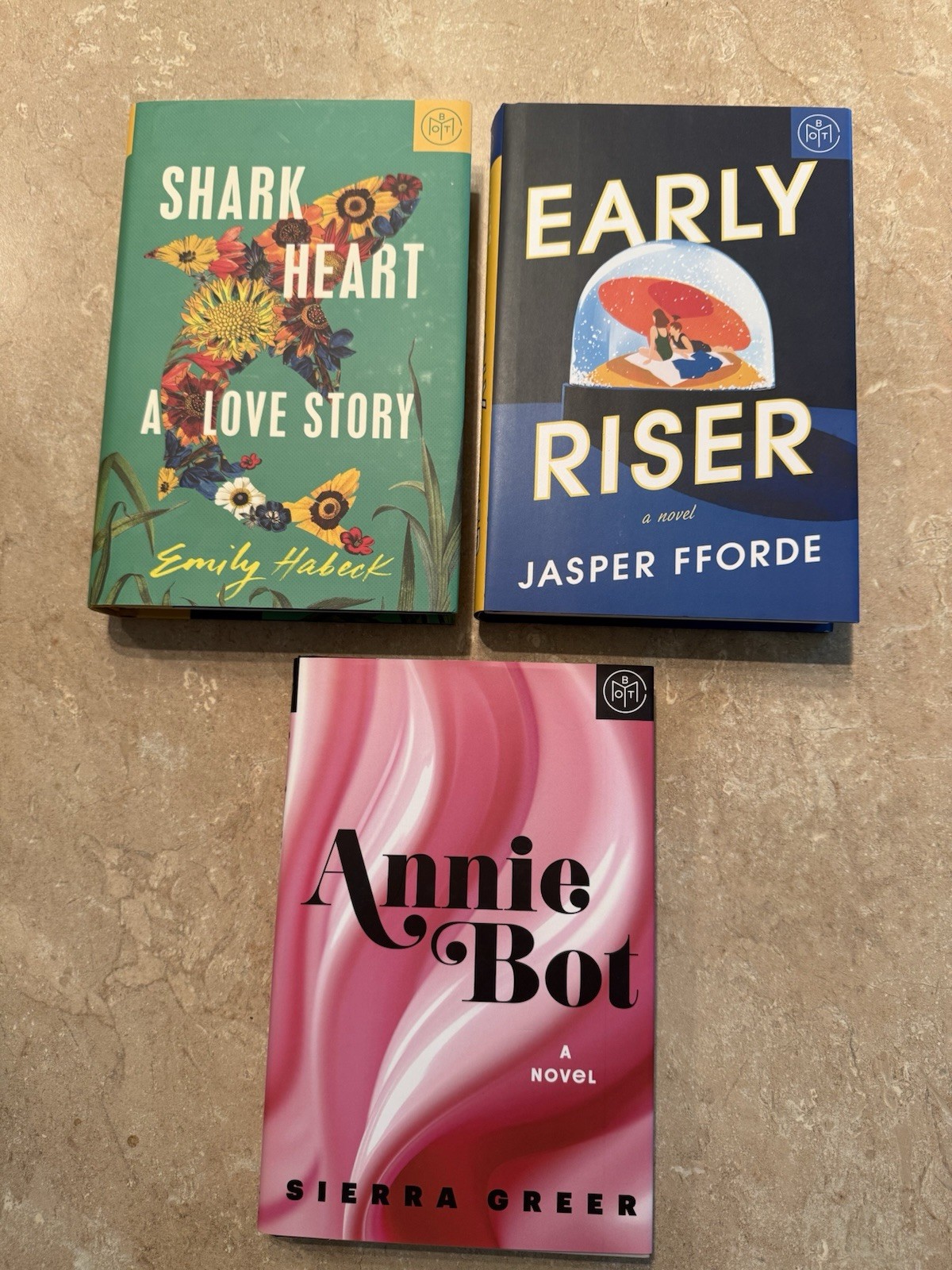 Speculative Fiction Lot 3 HC BOTM – Annie Bot, Shark Heart & Early Riser