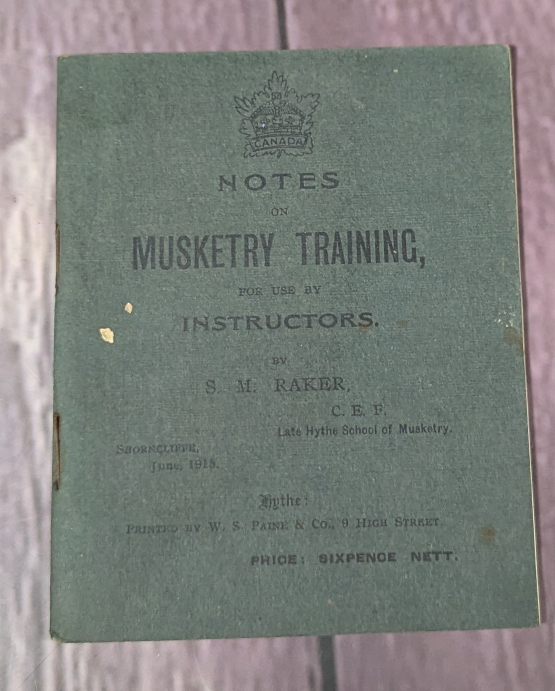 Notes on Musketry Training – 1915 – British UK Military Army Manual – Raker