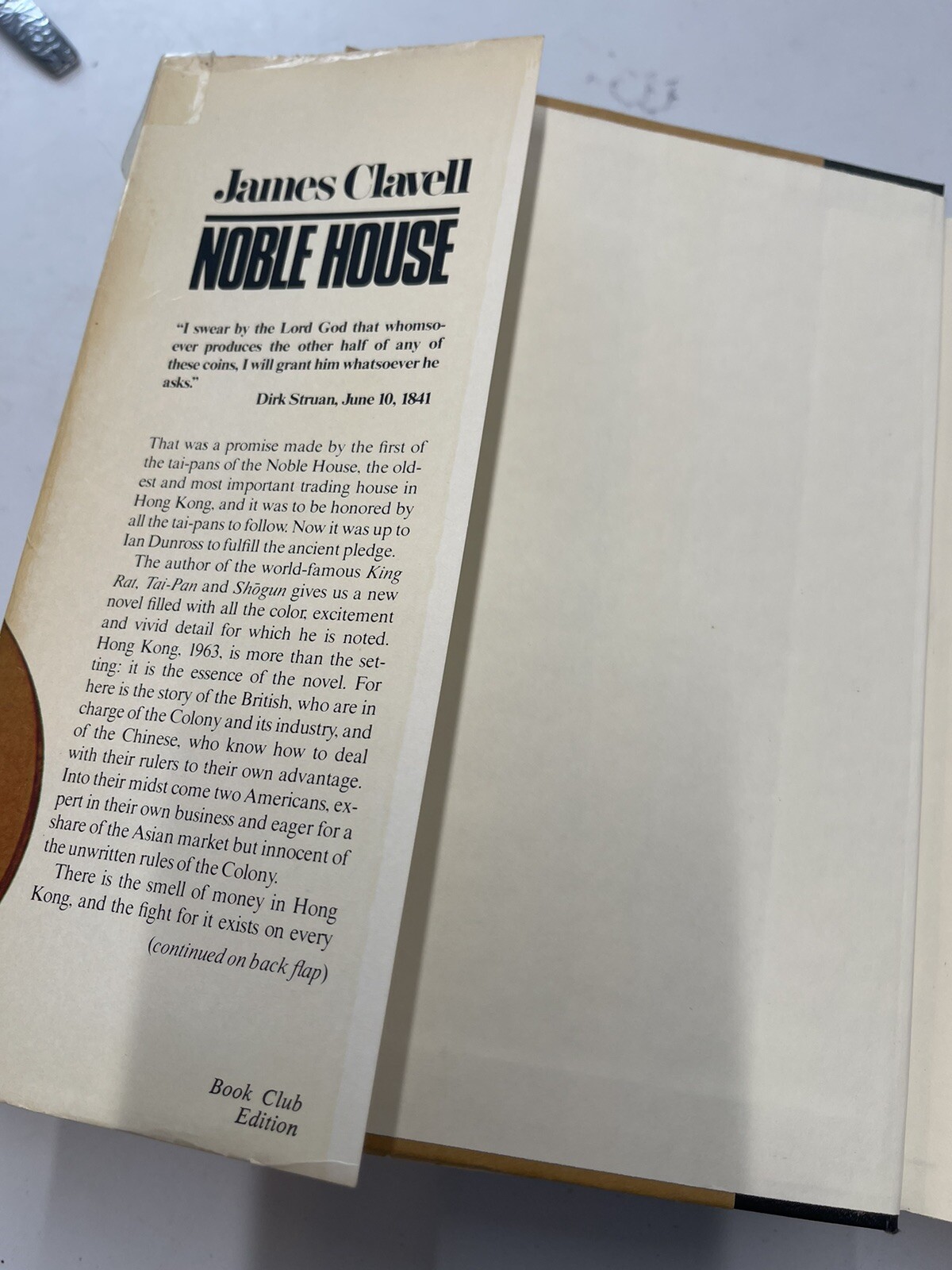Noble House James Clavell Volumes 1 & 2 1981 hardcover HCDJ Book Club Edition