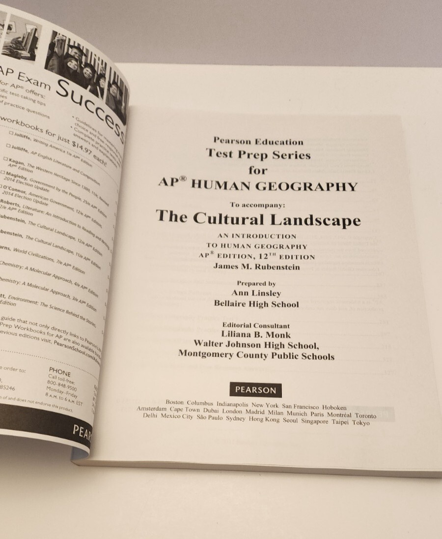 PEARSON EDUCATION TEST PREP SERIES: AP HUMAN GEOGRAPHY PB- LIKE NEW