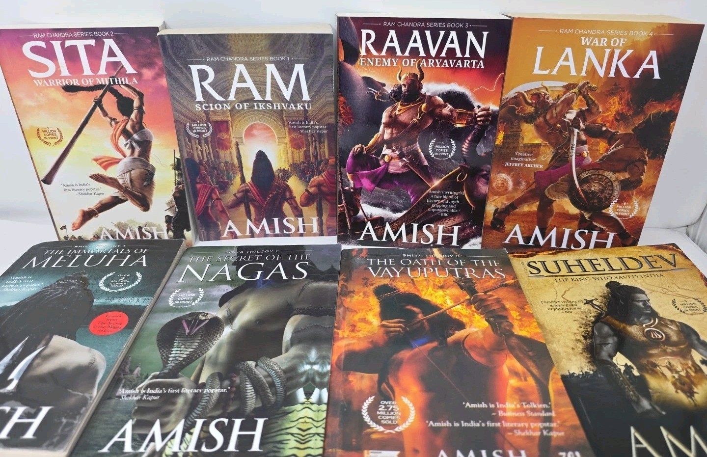 Amish Tripathi – Ram Chandra 4 Book Series & Shiva Trilogy 3 Book Lot of 8