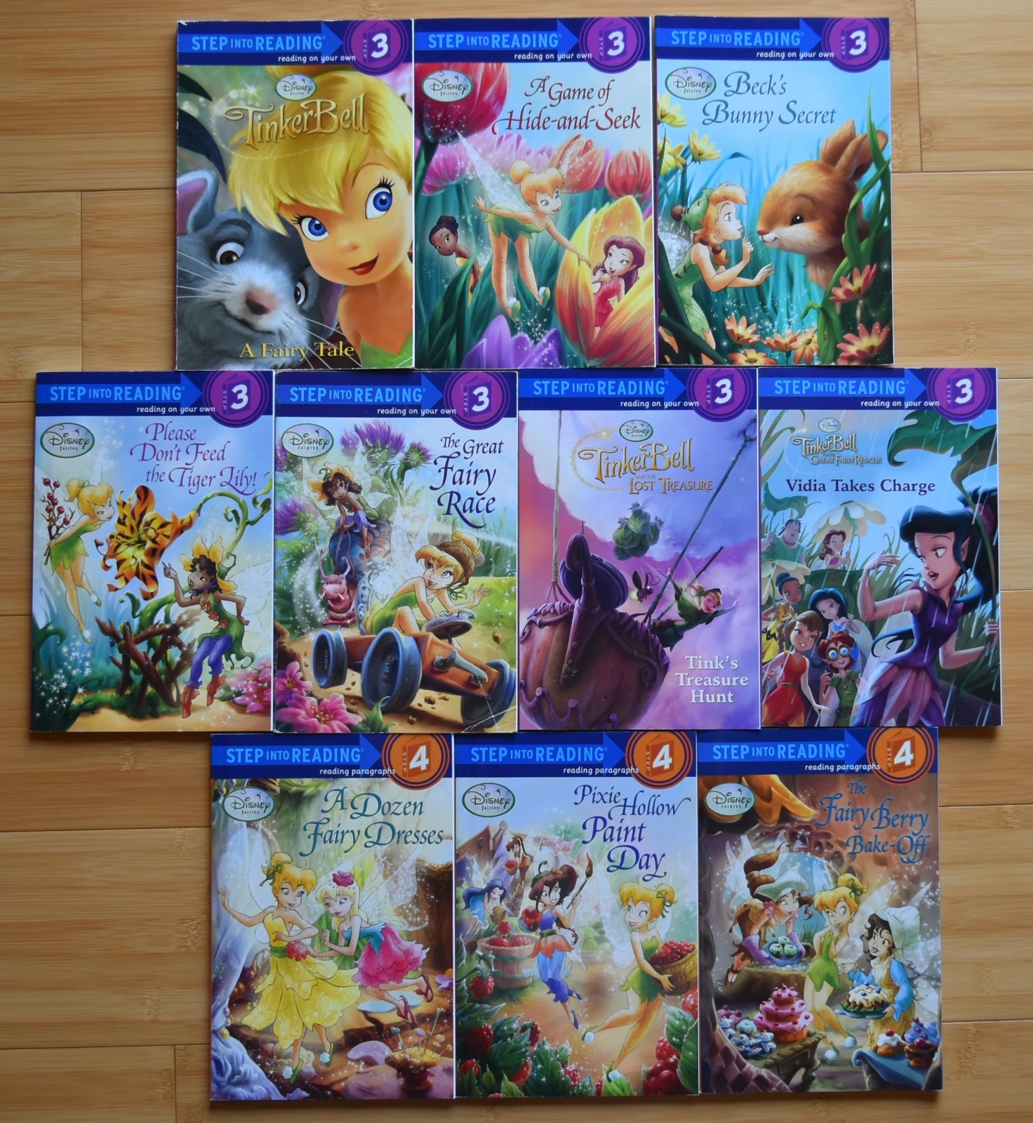 Step Into Reading Level 3 & 4, Disney Fairies, Lot of 10, TPB/VGC