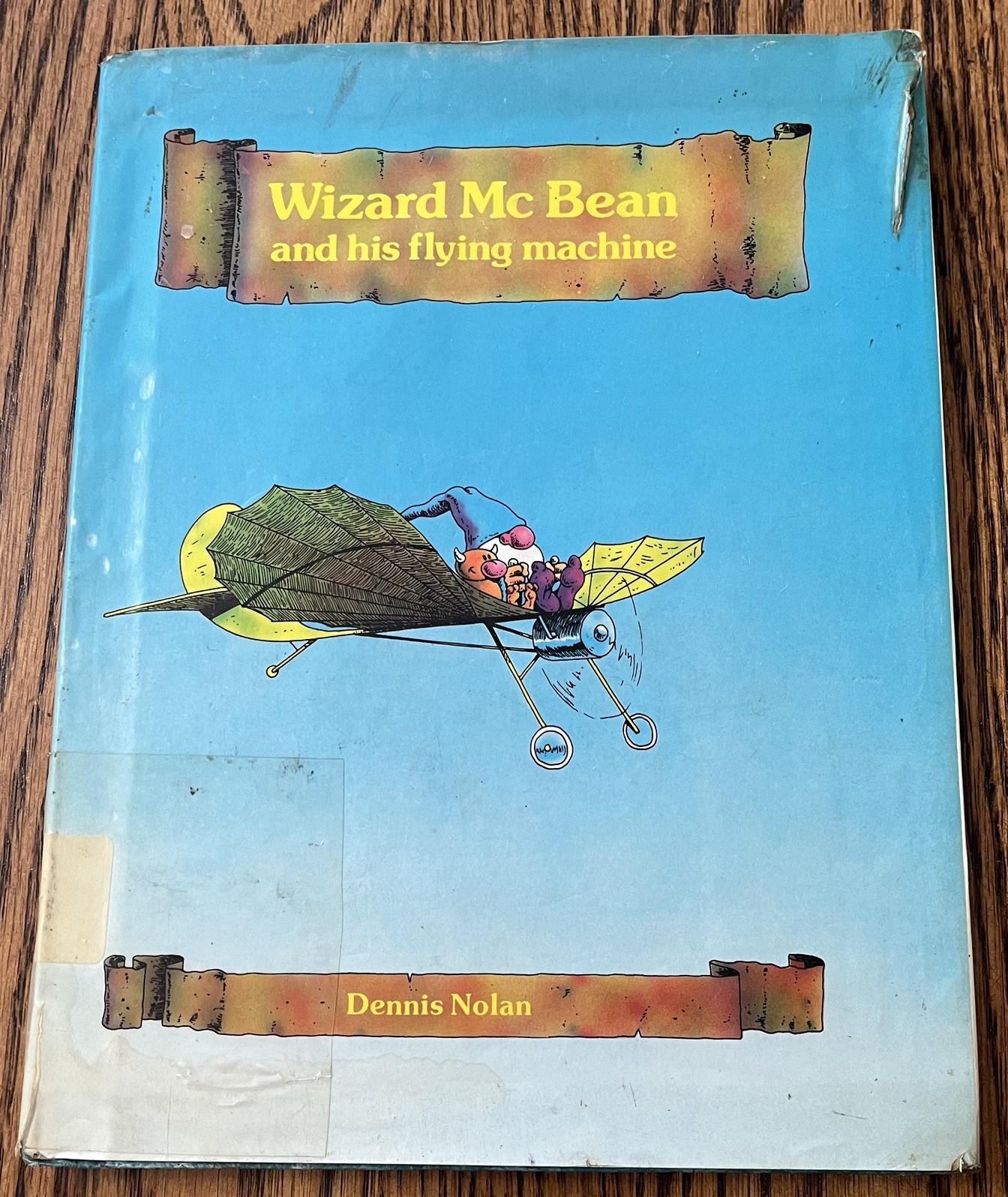 WIZARD MCBEAN AND HIS FLYING MACHINE : by Dennis Nolan : hbdj : vintage