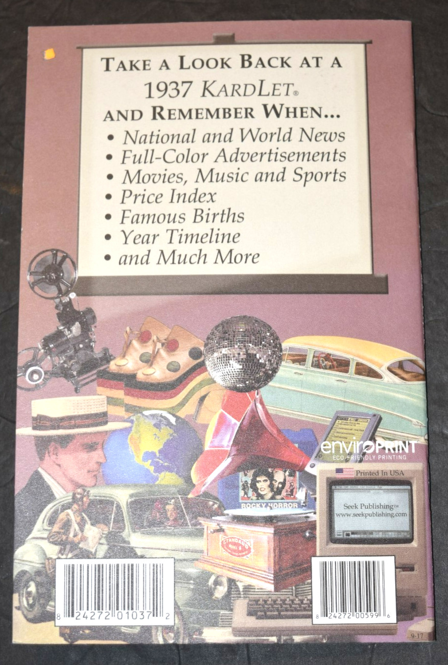 VTG “1937 REMEMBER WHEN – A Look Back in Time,” (5″ x 8″) Booklet, 12 Pages, New