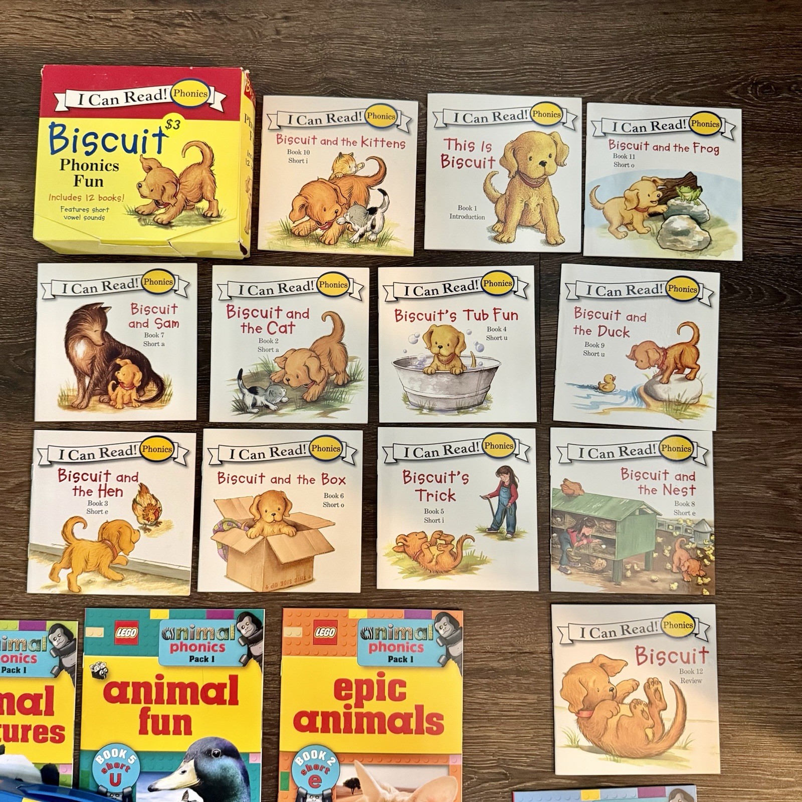 Large Lot Pre Reader & Phonics Book Lot Biscuit I Can Read LEGO Animal Phonics