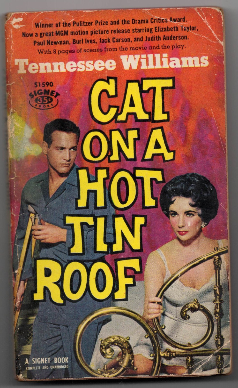 CAT ON A HOT TIN ROOF PAPERBACK 1958 PAUL NEWMAN ELIZABETH TAYLOR (MOVIE EDITION